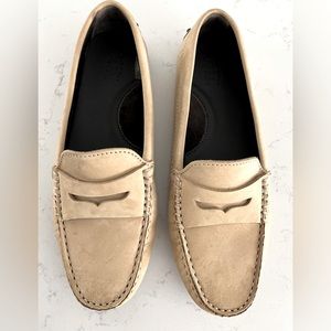 Classic Women's Tan Suede Penny Loafers